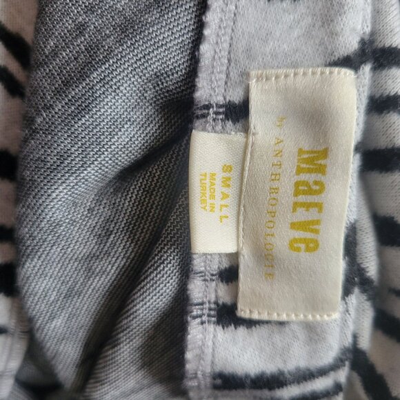 Maeve By Anthropologie Zebra Print V-Neck Sweater S Black & White Cozy Soft Knit - Picture 3 of 7